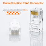 CableCreation 100-PACK RJ45 Connector Cat6 Connectors with Transparent