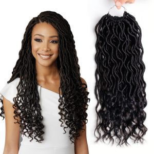 6 Packs Goddess Faux Locs Crochet Hair Straight Synthetic Hair