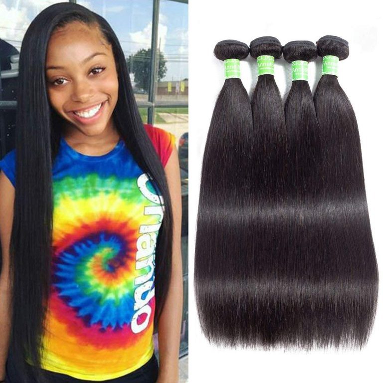 ANNELBEL Brazilian Hair Bundles Unprocessed 7A Virgin Human Hair Weave Natural Color