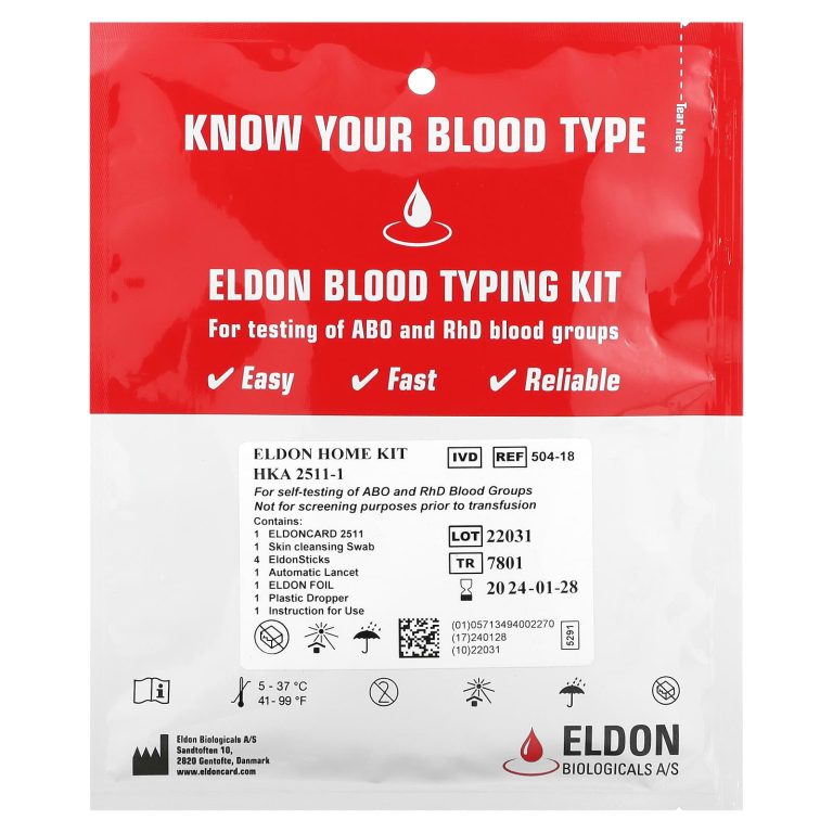 Blood Type Kit with Eldoncard and Micropipette