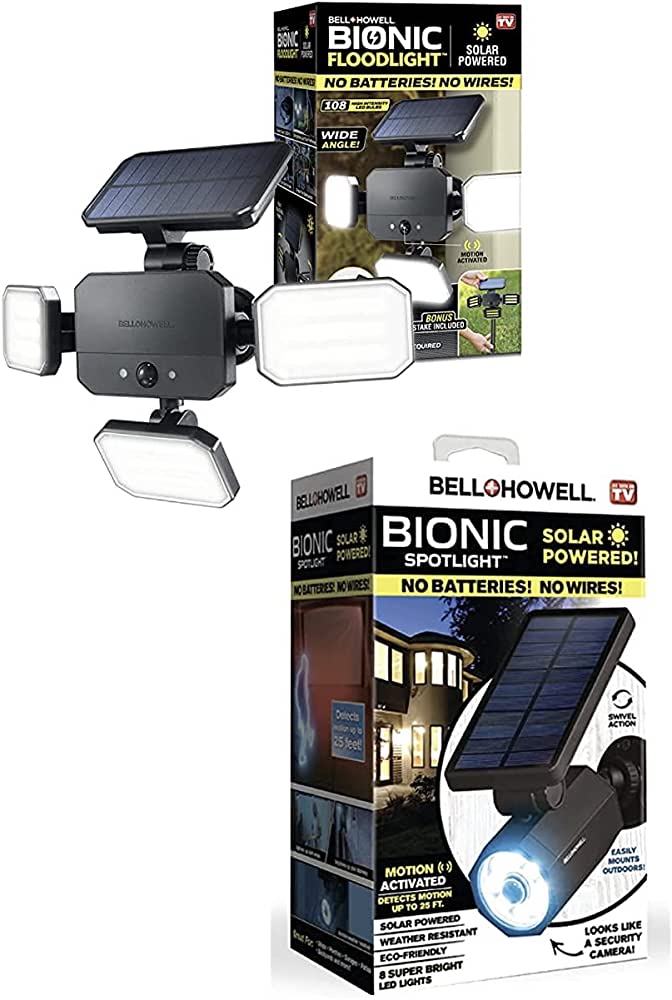 FLOODLIGHT Bell + Howell Solar Powered Motion Sensing