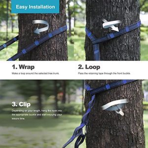 FDW Hammock Hanging Tree Straps Outdoor Camping Survival Construction