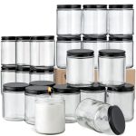Glass Clear Round Candle Jars with Lids