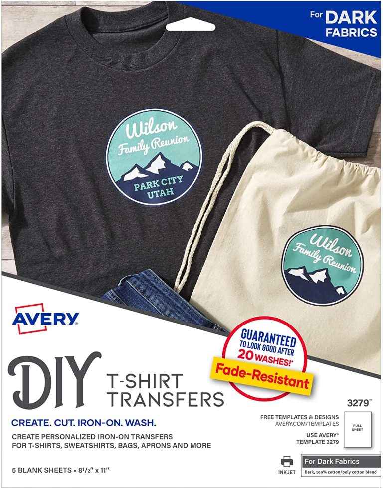 Avery Inkjet Iron-on Dark T-Shirt Transfers