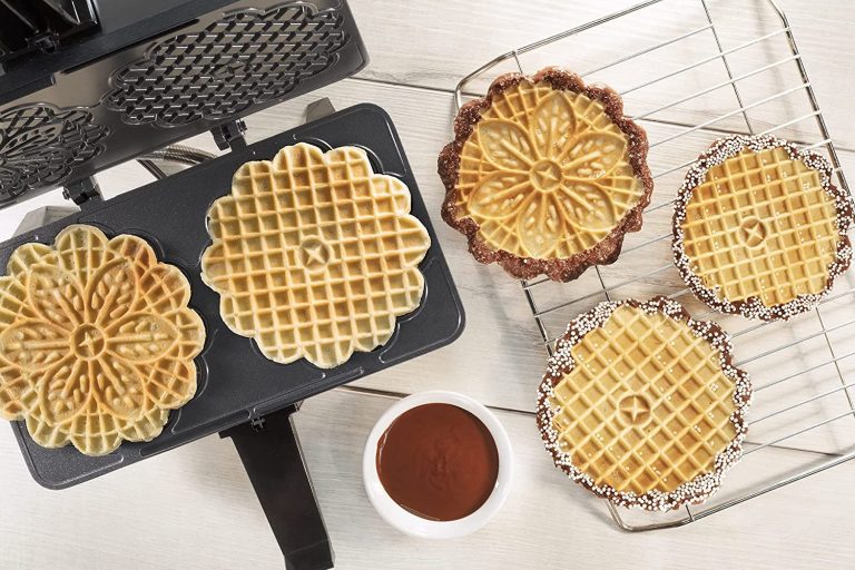 Pizzelle Non-Stick Electric Maker with Chrome Plated Steel