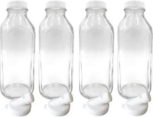 Dairy Shoppe Heavy Glass Milk Bottles