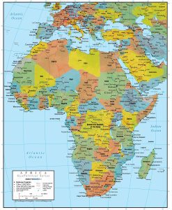 Africa GeoPolitical Wall Map 18x22 Laminated