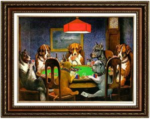 Eliteart Dogs Playing Poker by Cassius Marcellus Coolidge Reproduction Art