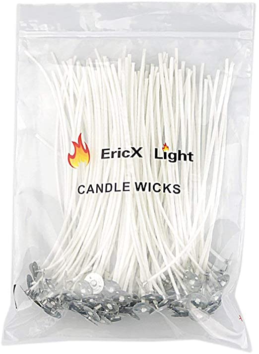 EricX Light Natural Candle Wick with Pre-Waxed