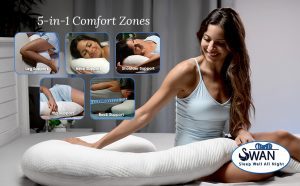 Contour Swan Pillow with Pillowcase and Laundry Bag