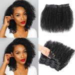 Urbeauty Clip in Hair Extensions African American Natural Black Color