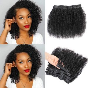 Urbeauty Clip in Hair Extensions African American Natural Black Color