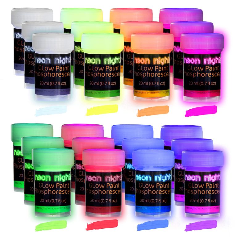 Glow-in-the-Dark Neon UV Blacklight Acrylic Paint