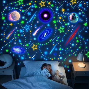 Glow in the Dark Stars and Moon Supernova Ceiling Wall Stickers