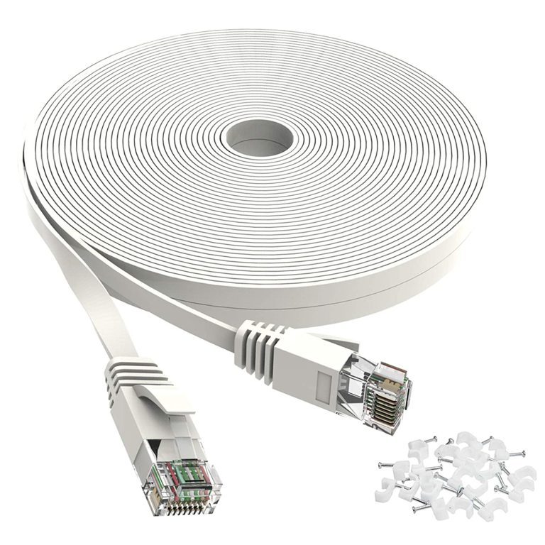 Cat Ethernet Cable White with Snagless RJ45 Connectors