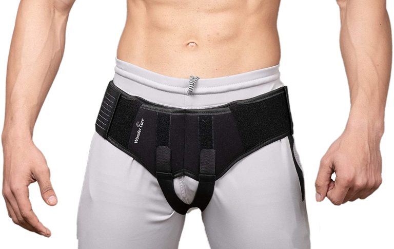 Inguinal Hernia Belt Truss with Adjustable & Removable Compression Pad for Men