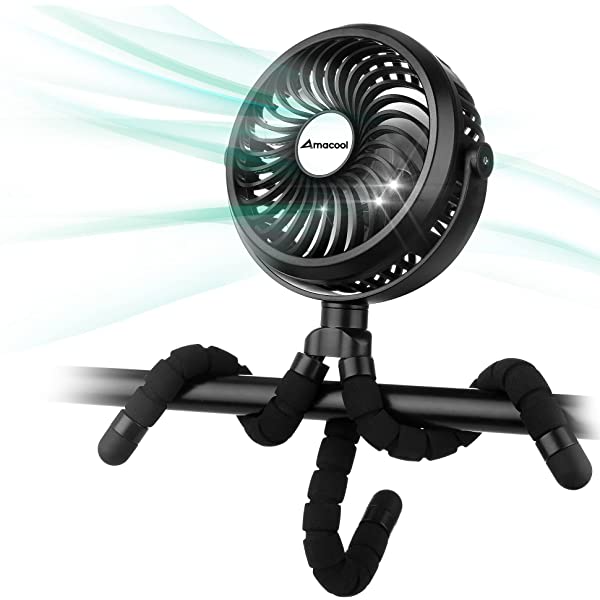 Amacool Battery Operated Stroller Fan with Flexible Tripod