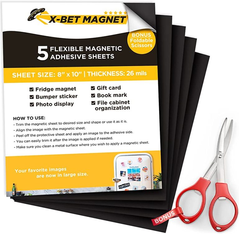 Magnetic Sheets with Adhesive Backing - Flexible and Strong Magnets for Crafts and DIY Projects