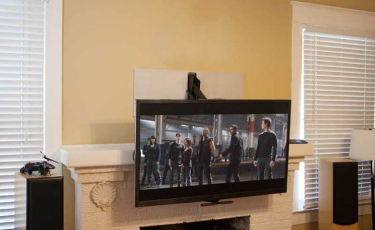 MantelMount MM340 Above Fireplace Pull Down TV Mount