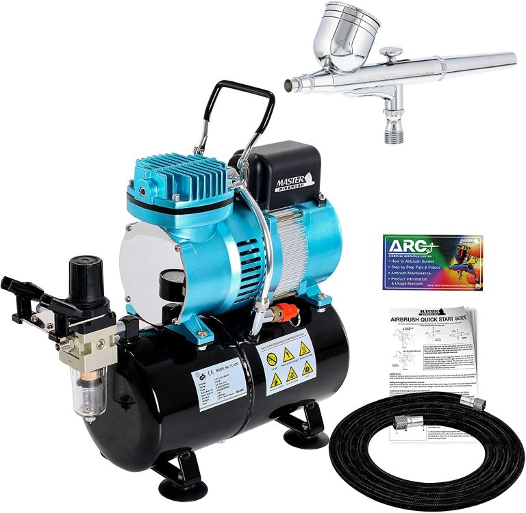 Master Airbrush Multi-purpose Dual-action Gravity Feed Airbrush Kit with 6 Foot Hose