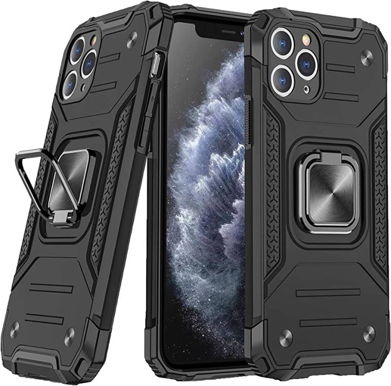 Military Grade Heavy Duty Metal Ring Magnetic Kickstand Armor Protective Case for Apple iPhone 11