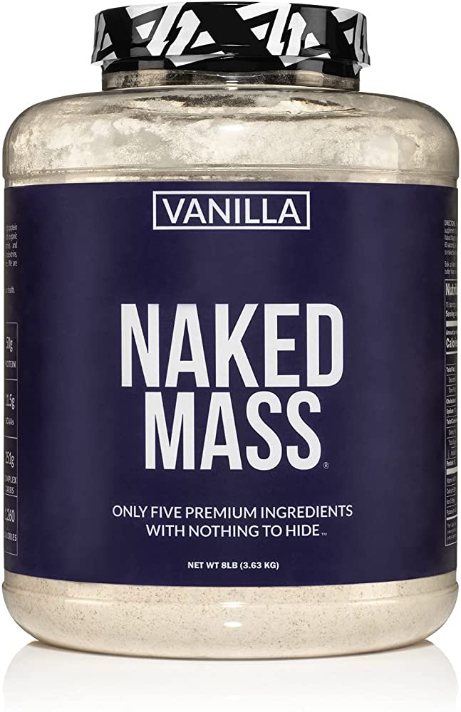 NAKED MASS - All Natural Weight Gainer Protein Powder with Organic & Non-GMO Ingredients + No Artificial Sweeteners