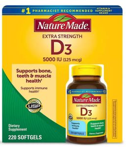 Nature Made Vitamin D3 5000 IU Ultra Strength Softgels