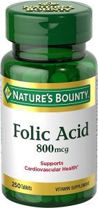 Nature's Bounty Folic Acid 800mcg Tablets