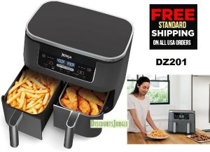 Ninja DZ201 Foodi 6-in-1 2-Basket Air Fryer with DualZone Technology