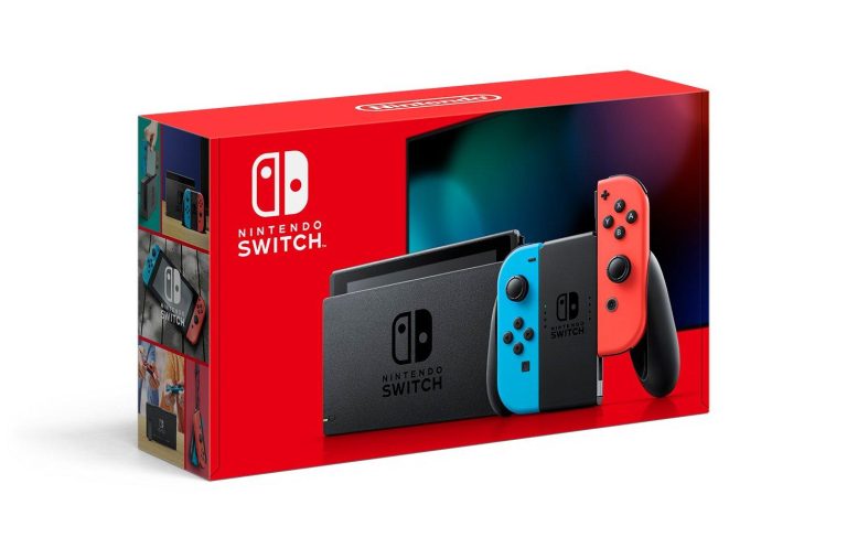 Nintendo Switch with Neon Blue and Neon Red Joy-Con Bundle