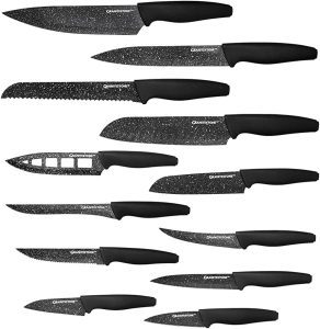 Nutriblade Granitestone Professional Knife Set with Rubberized Handles and Dishwasher Safe