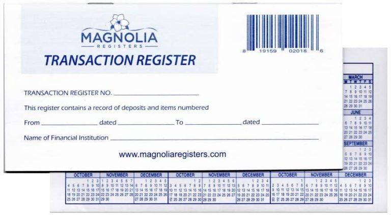 Personal Checkbook Registers 2022-2023-2024 Calendars