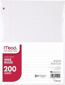 Mead Filler Sheets Punched