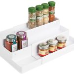 mDesign Adjustable Expandable Cabinet Shelf and Organizer for Spices