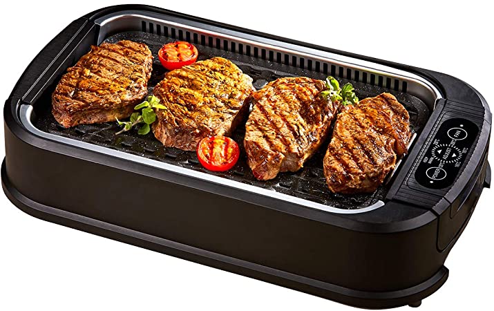 Power Smokeless Grill with Interchangeable Griddle Plate