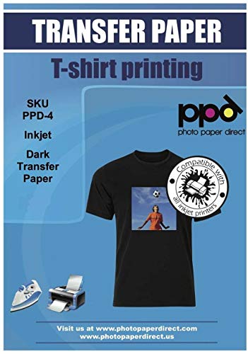 PPD Inkjet Iron-On Dark T-Shirt Transfers Paper