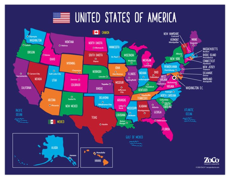 US States and Capitals Map