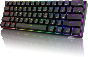 RK ROYAL KLUDGE RK61 Wireless 60% Mechanical Gaming Keyboard Ultra-Compact Bluetooth Wired Dual Mode