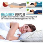 Sleepsia Memory Foam Pillows - Washable Cover | Neck & Back Pain Relief