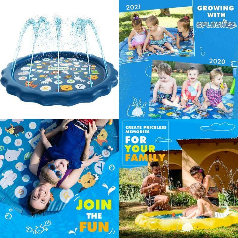 SplashEZ Sprinkler and Splash Pad Wading Pool for Kids