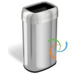 iTouchless 16 Gallon Dual Deodorizer Round Stainless Steel Automatic Sensor Touchless Trash Can