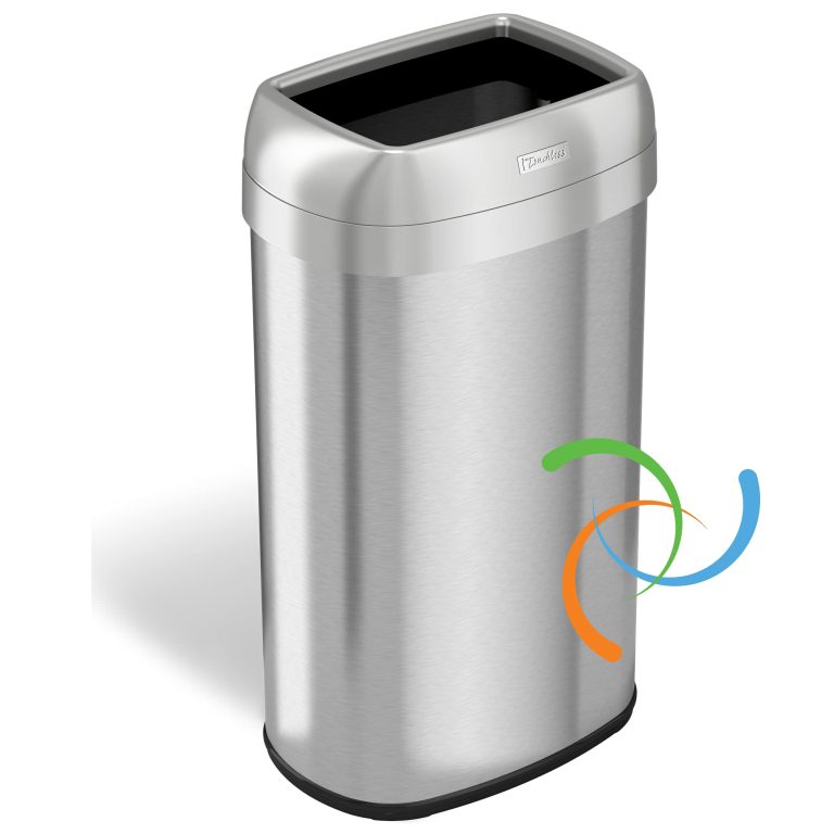 iTouchless 16 Gallon Dual Deodorizer Round Stainless Steel Automatic Sensor Touchless Trash Can