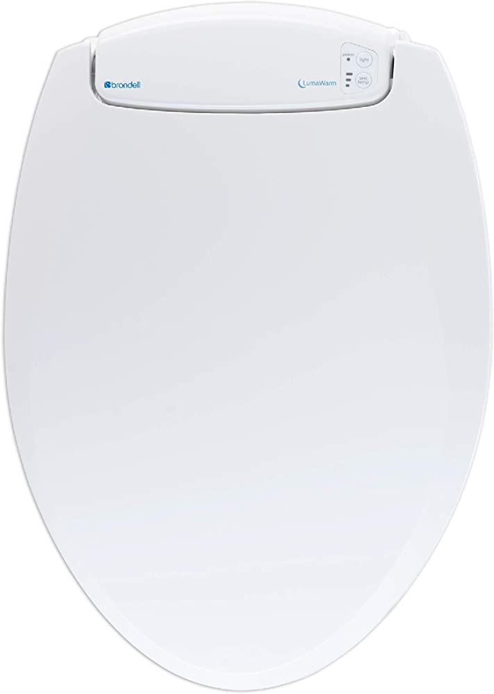 Brondell L60-EW LumaWarm Heated Nightlight Elongated Toilet Seat