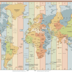 Time Zone Wall Map of the World