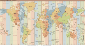 Time Zone Wall Map of the World