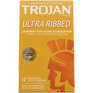 Trojan Stimulations Ribbed Lubricated Condoms