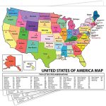 United States Map Educational Wall Poster