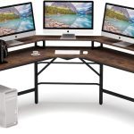 L Shaped Office Computer Desk Monitor Stand Riser Workstation